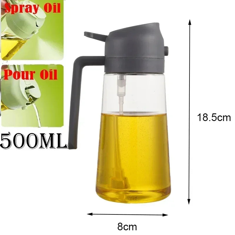 2 in 1 Olive Oil Sprayer Kitchen Oil Spray Bottle Olive Acid Sprayer Oil Mouth for Cooking BBQ Baking OilsDispenser Accessories