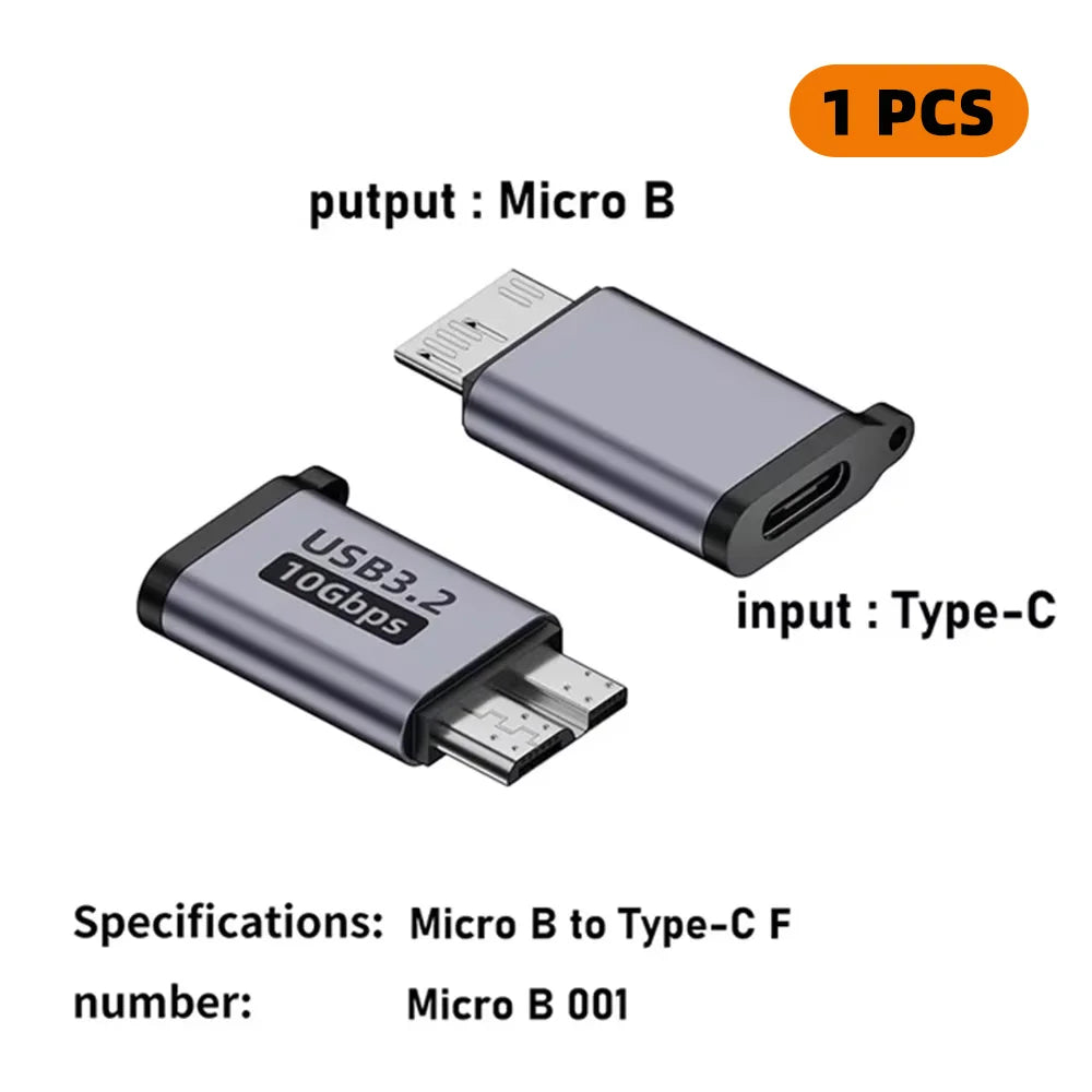 USB C 3.0 Micro B Male To Type C Female Adapter Type-C To Micro B Connector for Laptop External Hard Drive Disk Box Samsung S5