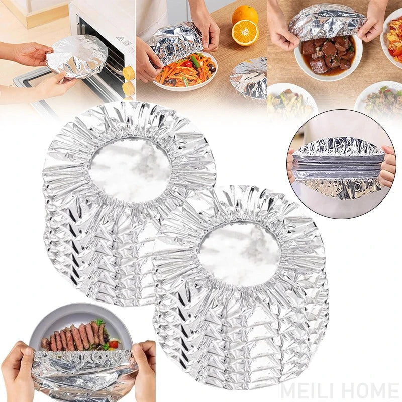 10-50Pcs Reusable Aluminum Foil Bowl Cover Refrigerator Fresh-keeping Lids Heat Preservation Kitchen Storage Accessories Gadget