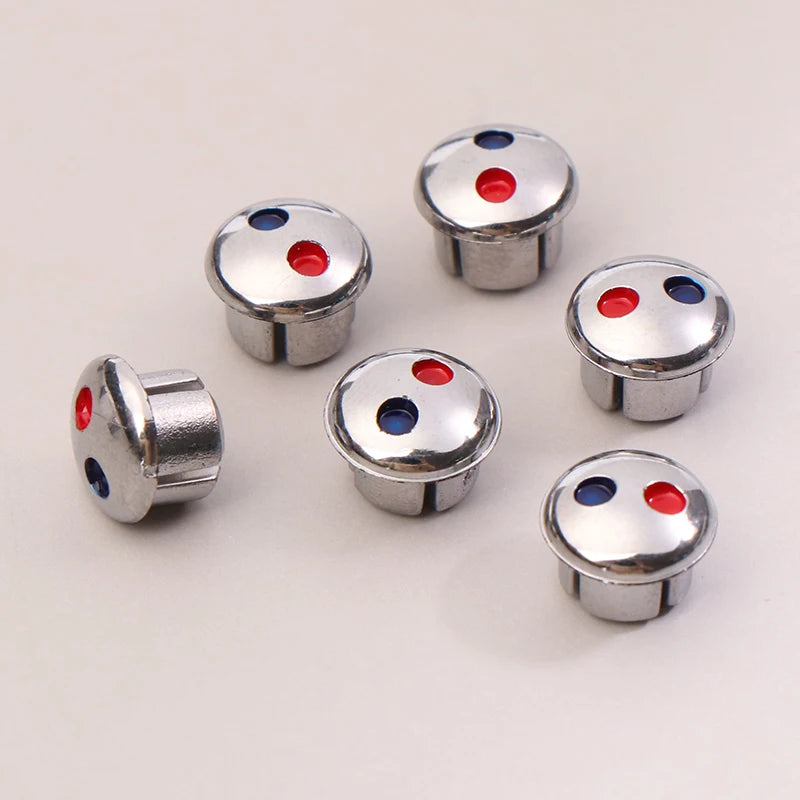 10pcs Faucet Handle Hot Cold Water Sign Red Blue Label Decoration Cover Kitchen Bathroom Mixer Tap Indicate For Faucet Handles