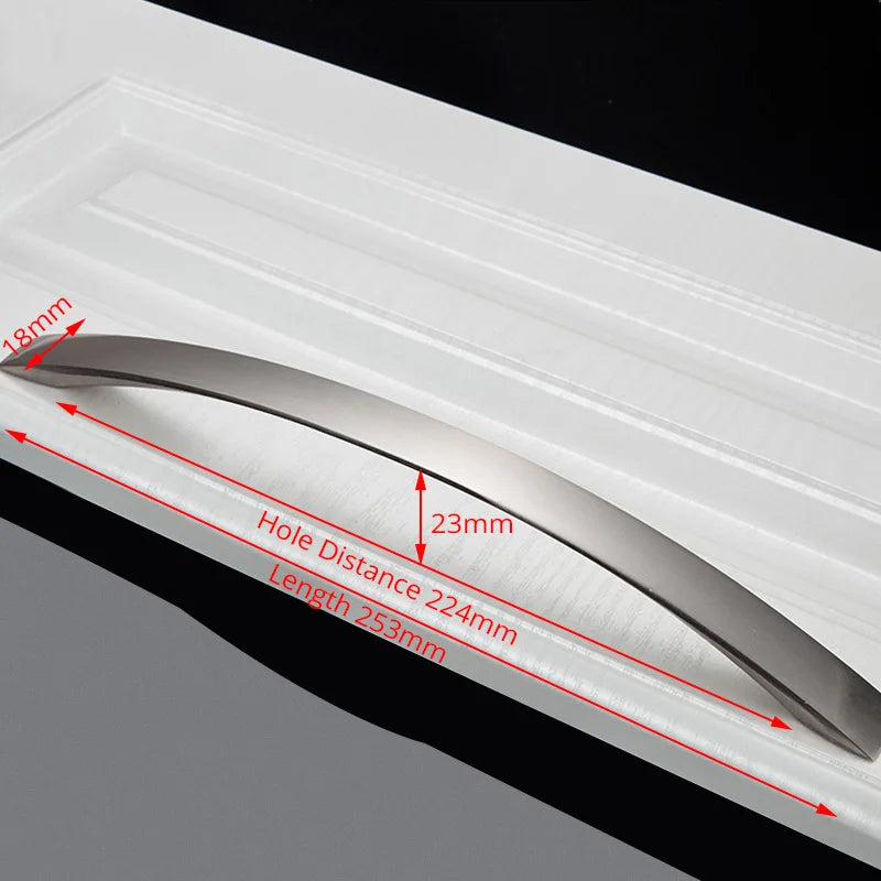 Cabinet Handles Kitchen Door Handles Drawer Knobs Aluminum Alloy Wardrobe Door Handles Brushed Modern Style Hardware