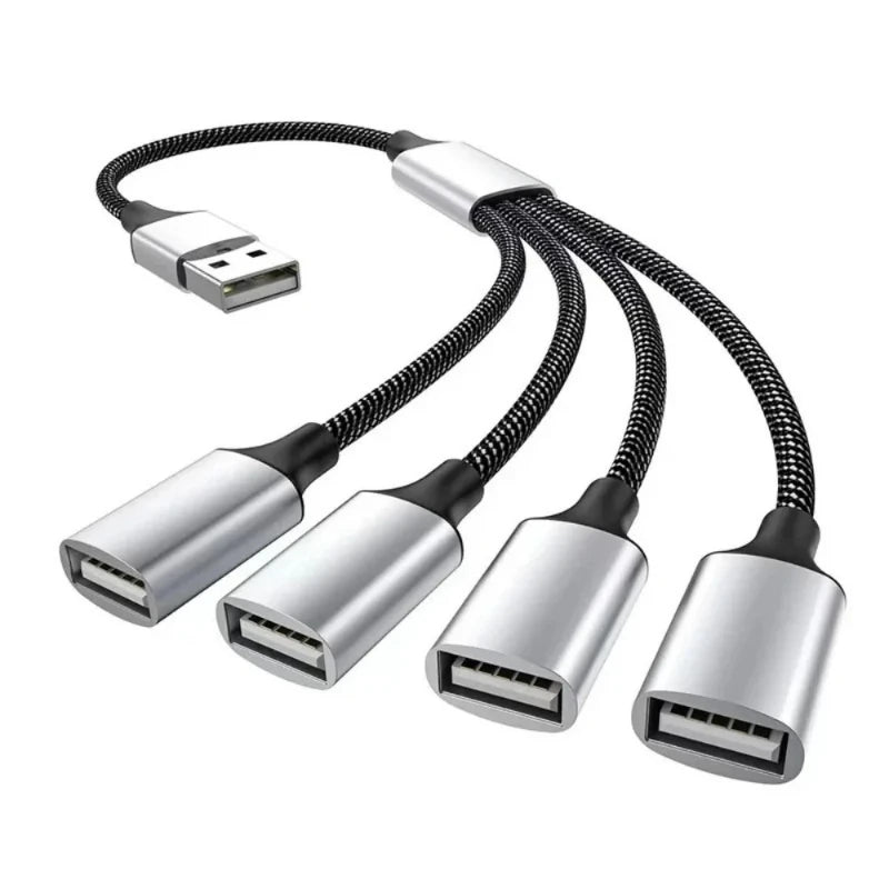 4-Port Type C USB Hub Fast Data Transmission OTG Adapter Multi Device Extension for Computer Laptop