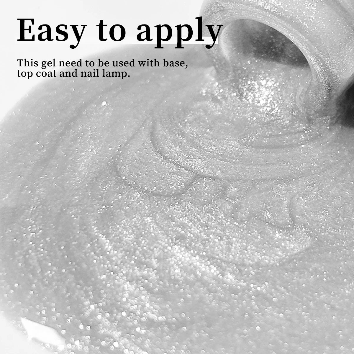 Hassleless  15ml Universal Silver Cat Eye Gel Polish. Glittery, Magnetic. Needs UV/LED Lamp. For Home & Salon DIY
