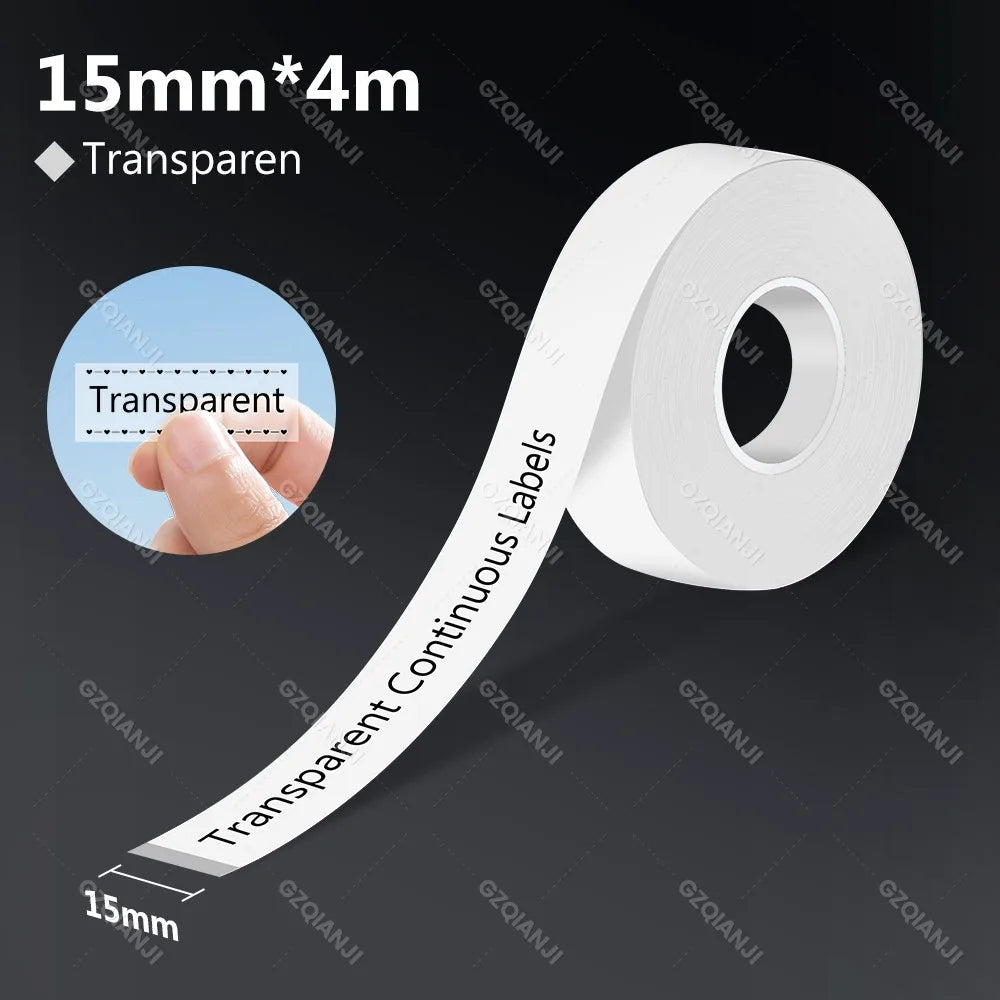 Portable Mini Labeling Printer Marklife P12 Thermal Adhesive Sticker Pocket Label Maker or 1Roll Spacer/Continues Label Paper
