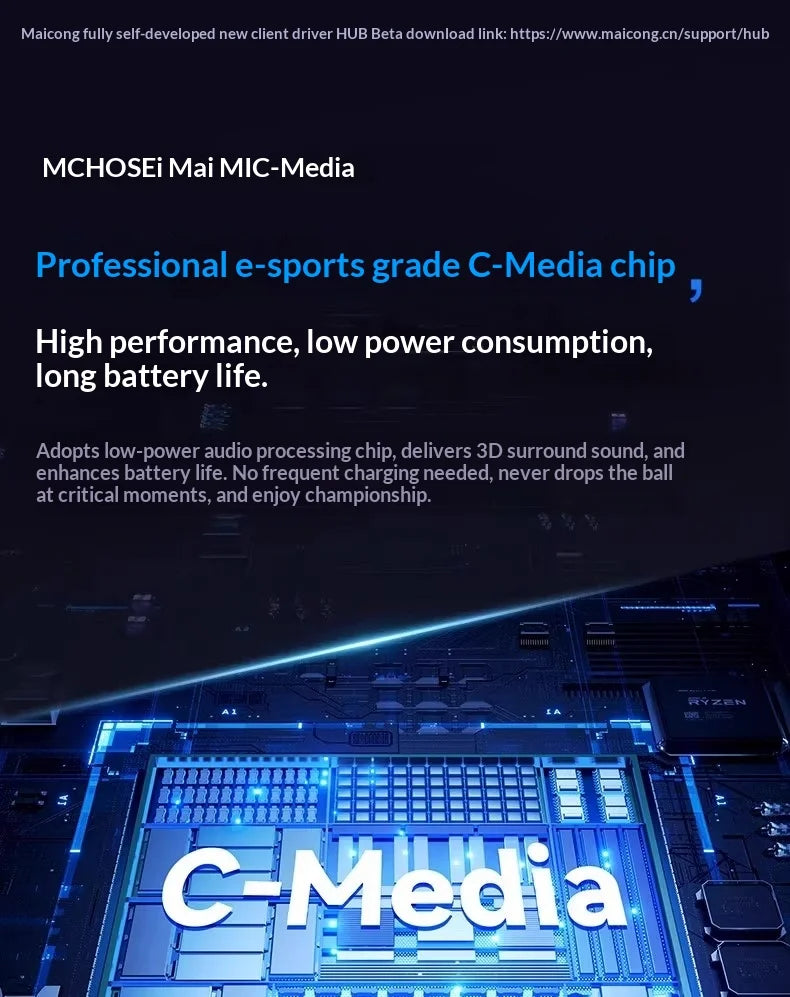 MCHOSE V9 Pro Headset with Microphone Three Mode Bluetooth Wireless Computer PC Gamer Headphones Accessories V9 Pro MCHOSE
