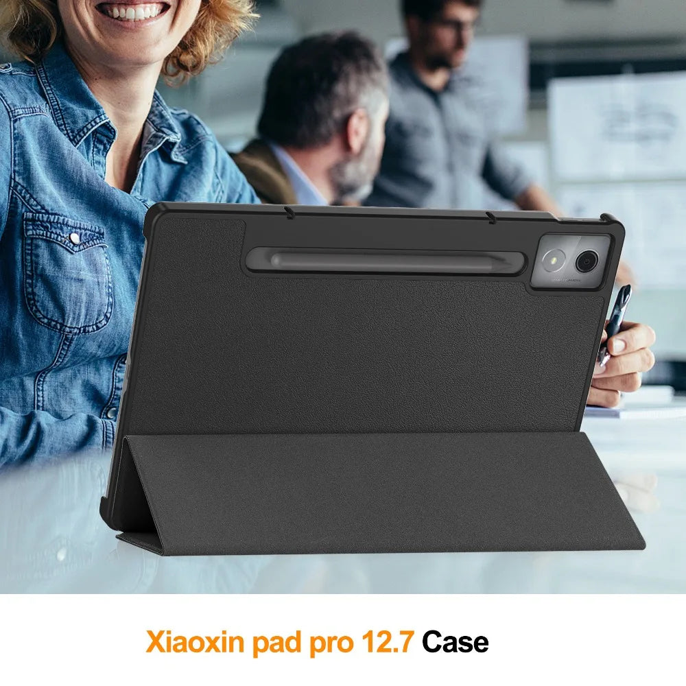 For Xiaoxin Pad Pro 12.7 2025 Tri-Folding Stand Smart Tablet Case for Lenovo XiaoxinPad Xiaoxin Pad Pro 12.7 2025 Cover funda