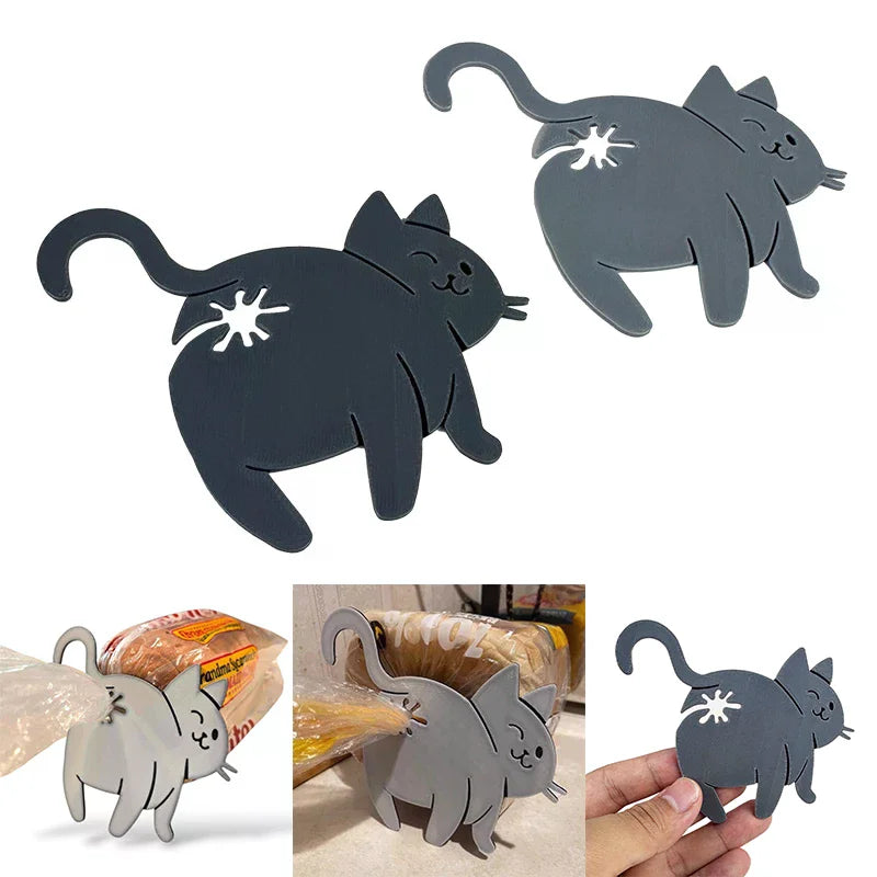 3D Cat Butt Bread Bag Clip Snack Bag Sealing Clip Novelty Kitchen Gadget Food Storage Bag Clip For Cat Lovers