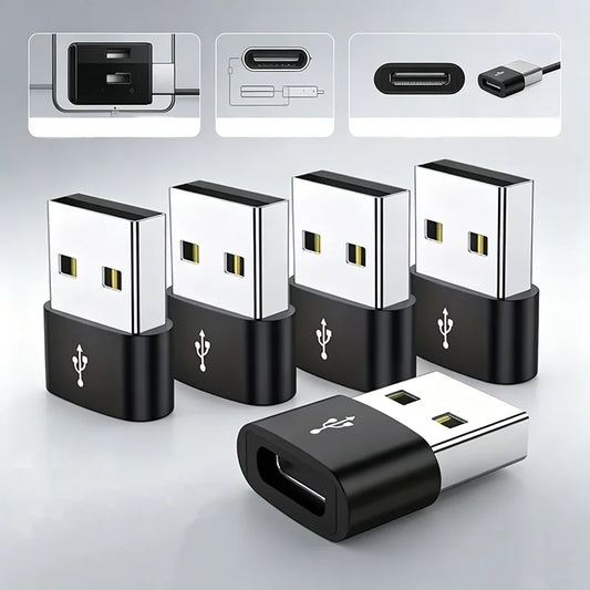 5PCS OTG USB to USB C Adapters Durable Metallic Build Universal Compatibility Including iPhone iPad Samsung S23 IWatch AirPods