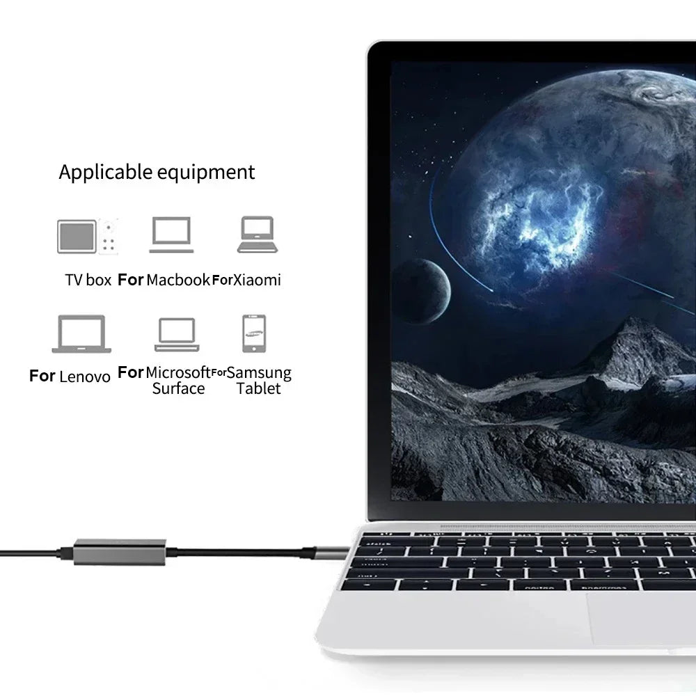 USB Type C Ethernet Adapter 1000Mbps USB 3.0 RJ45 Network Card For MacBook PC Windows XP 7 8 10 Android USB Lan Internet Cable