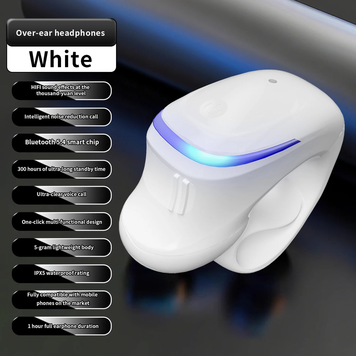 Bone Conduction 5.3 Wireless Bluetooth Headset Talking Clip-on Headset Long Time Wear Without Pain Ultra Long Battery Life