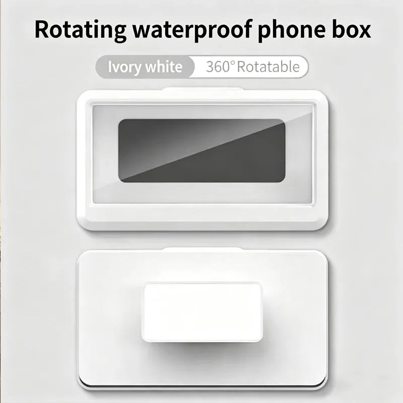 Waterproof Anti-Fog Touch Screen Shower Phone Holder No Drill Wall Mount Bracket Fits 4.7-7 Inch Phones For Bathroom Kitchen Toilet