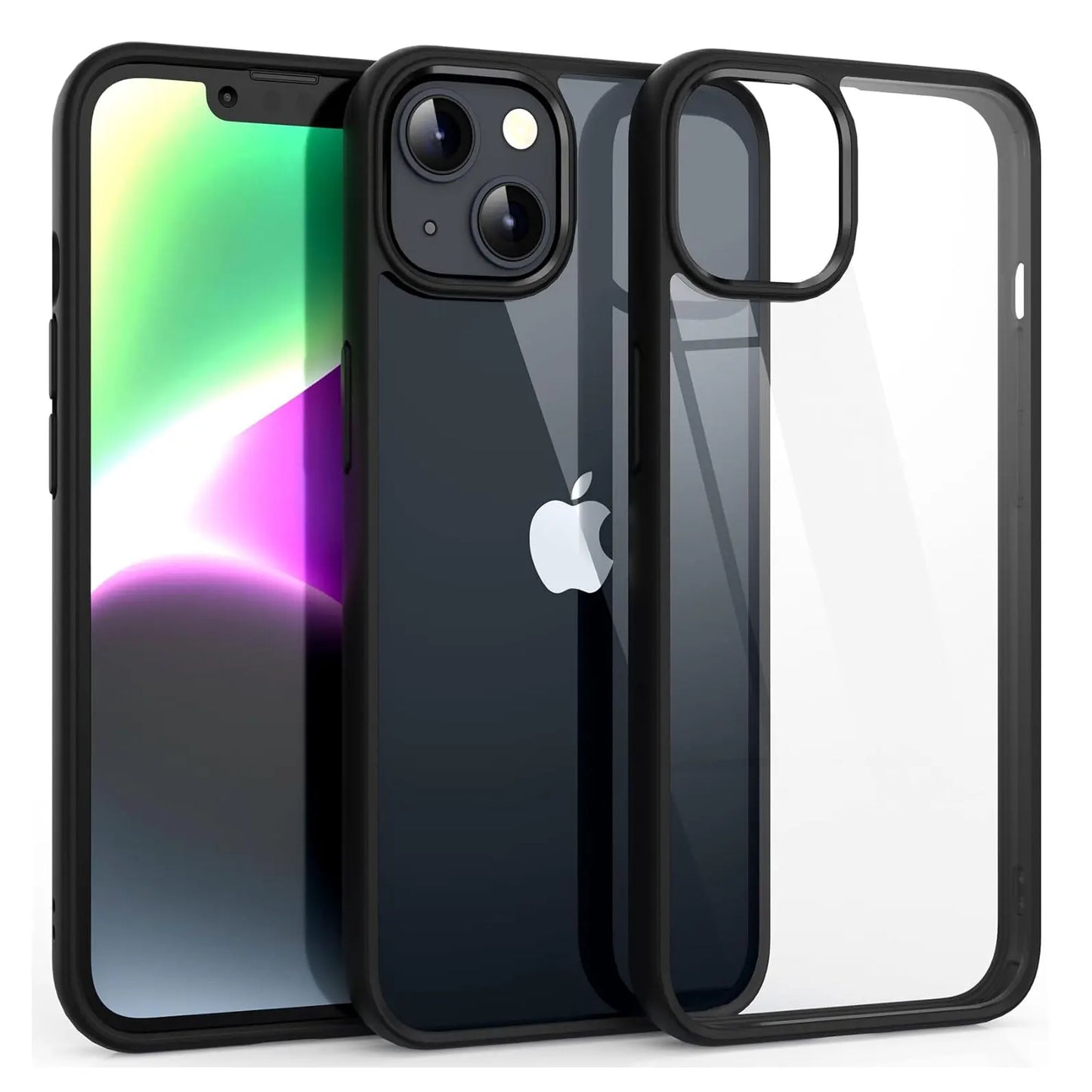 Colour Back Transparent Shockproof Phone Case for iPhone 16 15 14 13 12 11 Pro Max 7 8 Plus XR Xs 12 Mini Silicone Bumper Cover