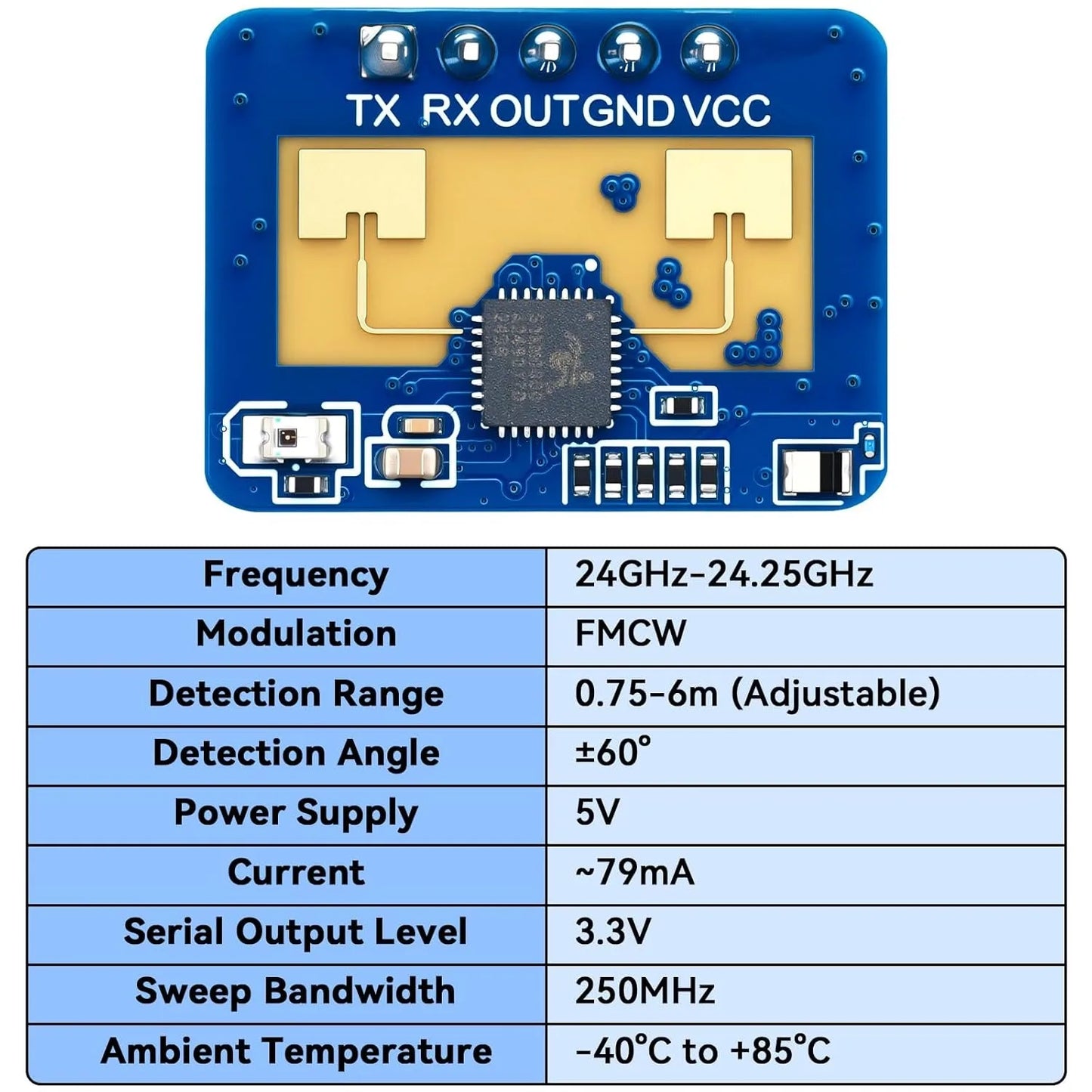 LD2410C 24GHz Sensor Module Human Presence Radar Sensor Module  FMCW LD2410 Millimeter Wave Radar Sensor Module