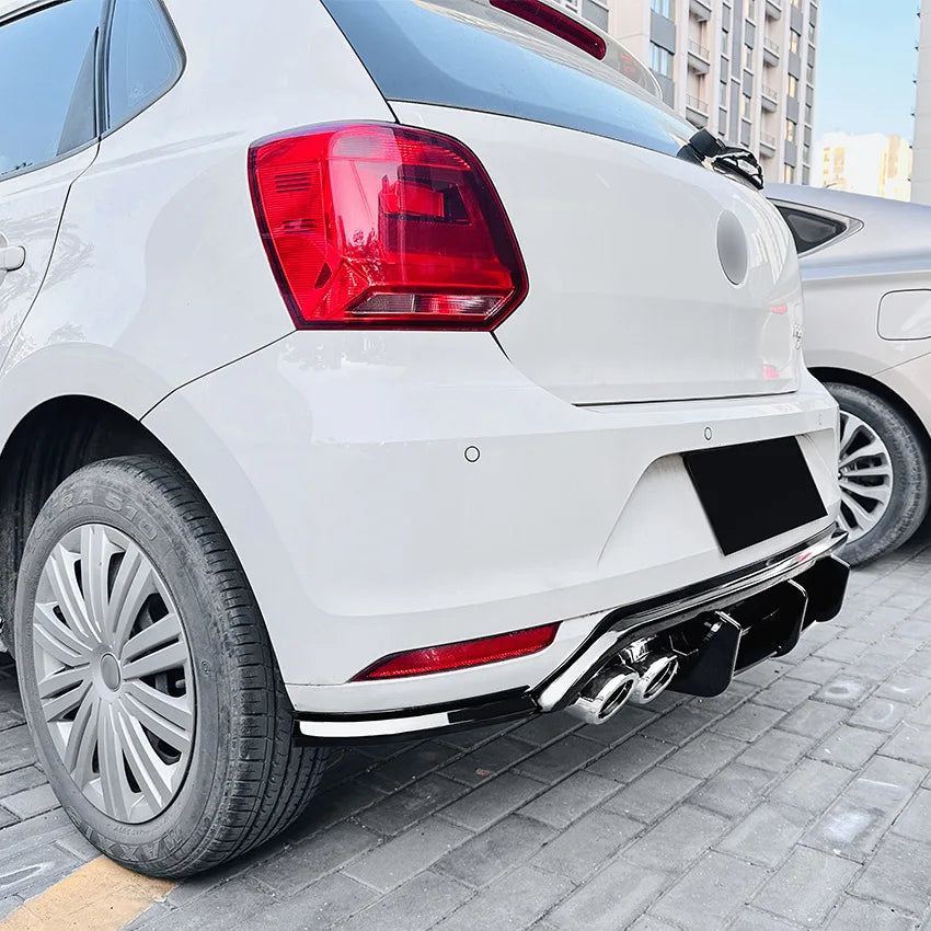 For VW Polo MK5 6R 2009-2014 Car Rear Bumper Lip Spoiler Tail Lower Guard Styling Splitter Decoration Cover Auto Accessories