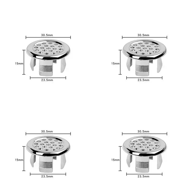 1/4PCS Kitchen Bathroom Basin Trim Bath Sink Hole Round Overflow Drain Cap Cover Overflow Ring Hollow Wash Basin Overflow Ring