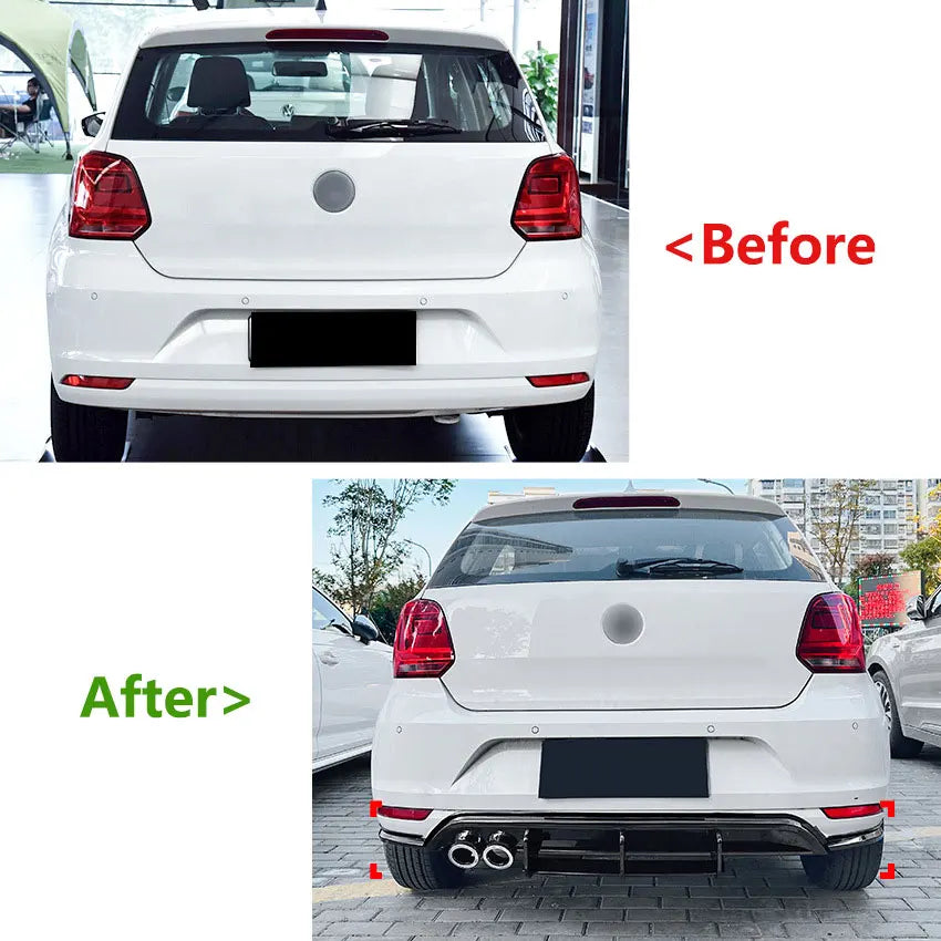 For VW Polo MK5 6R 2009-2014 Car Rear Bumper Lip Spoiler Tail Lower Guard Styling Splitter Decoration Cover Auto Accessories