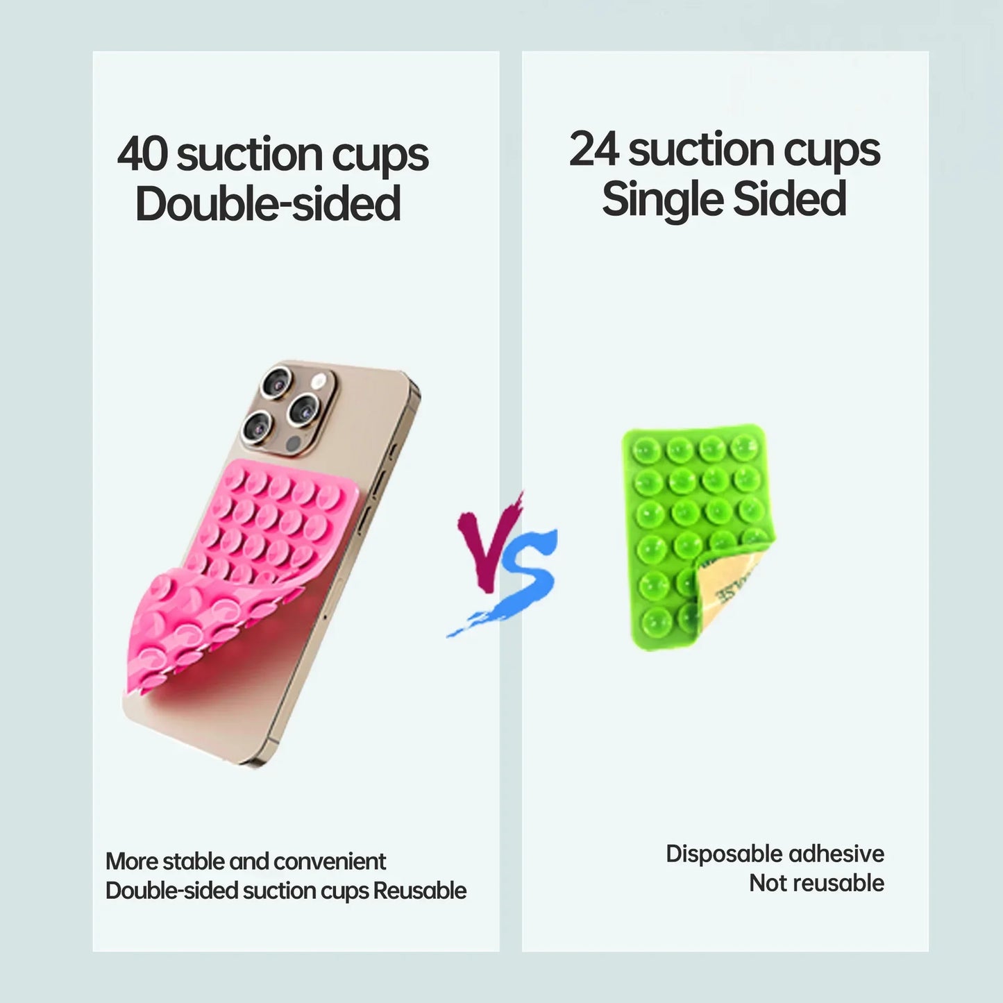 Silicone Suction Cup Phone Holde Multifunctional Fixed Anti-slip Mobile Fixture Double Sided Detachable Phone Rubber Sucker Pad