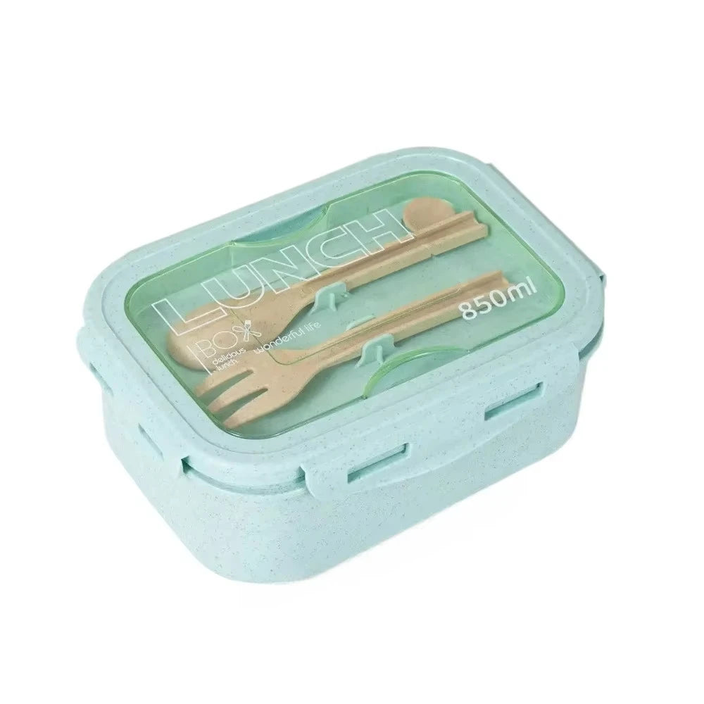 1pc Wheat Straw Lunch Box, Bento Box for Students, Portable Sealed Compartment Lunch Container for Microwave,back to school