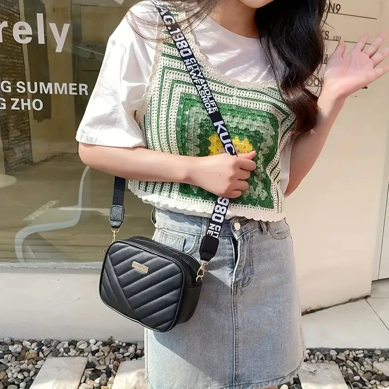 HOMEFISH High Quality PU Shoulder Bags for Woman's Handbag Simple Crossbody Casual Messenger Bag Cool Shoulder Bags Phone Bag