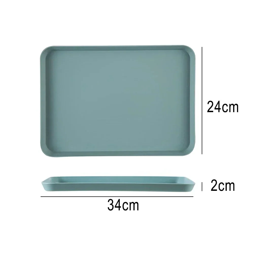 Restaurant Plastic Serving Tray Home Tea Fruit Dessert Tray Anti-Slip Resistant Food Cooking Storage Tray Kitchen Organizer