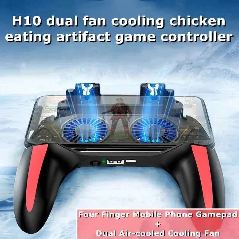 4 Fingers Mobile Phone Game Handle with Radiator Aim Shooting Gamepad Joystick Controller for IOS Android Gaming Accessories