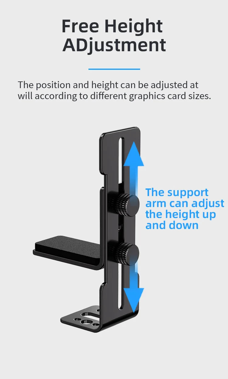 VC-5 Graphics Card Holder Adjustable Jack GPU Video Card Bracket Prevent Sagging for ITX/ATX Desktop PC Case Accessory