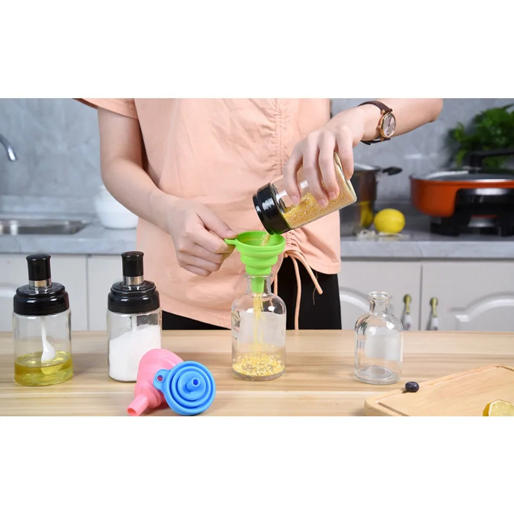 1PC Kitchen Silicone Collapsible Funnel Foldable-Cooking-Food-Grade for Filling Bottles Perfume Capsules Fry Oil Filter