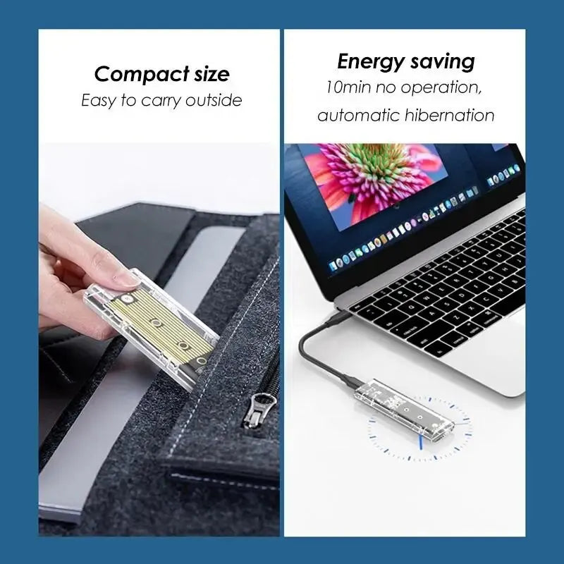 M.2 NGFF/NVME to USB3.0 Mobile Hard Disk Case SATA SSD Type-C 5Gbps Enclosure Adapter