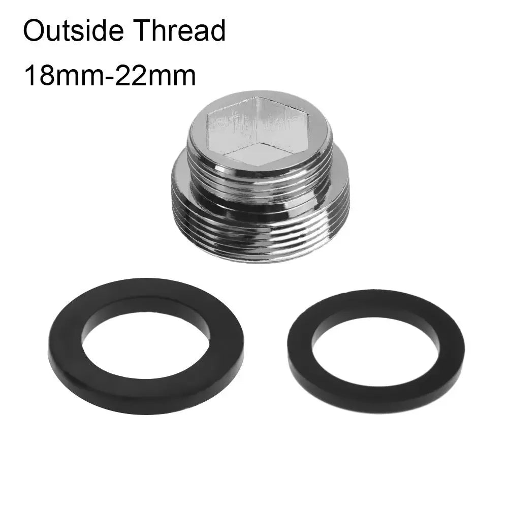 16/18/20/22/24/28/mmto22mm Tap Aerator Connector with Gasket Metal Outside Inside Thread Water Saving Adaptor for Kitchen Faucet