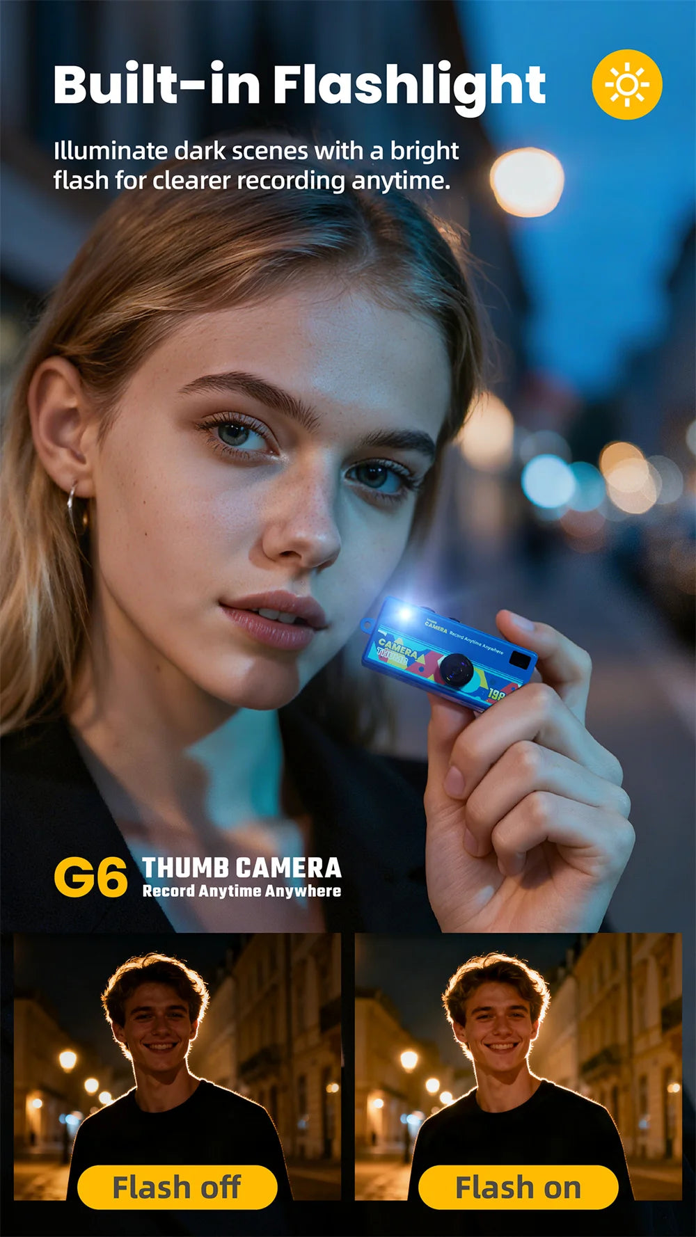 G6 Thumb Keychain Camera 0.96inch Mini Action Camera Retro Support Memory Card 1080P Very Small Camcorder Video Recorder 2026