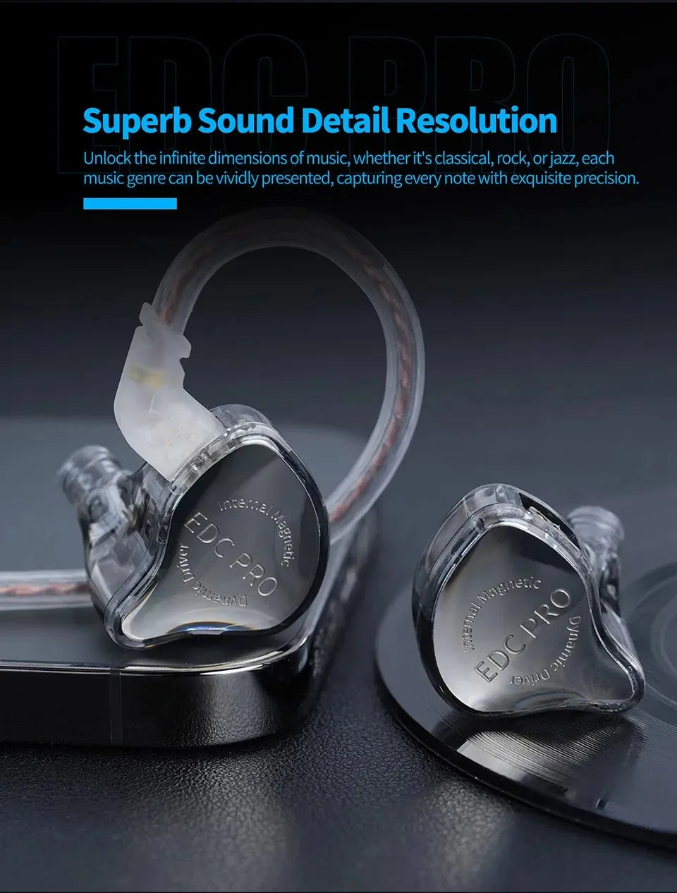 New KZ EDC Pro Headset Dynamic In-Ear Monitor HiFi Wired Headphone Bass Stereo Game Music Earbuds Sports Noise Reduction Earphon