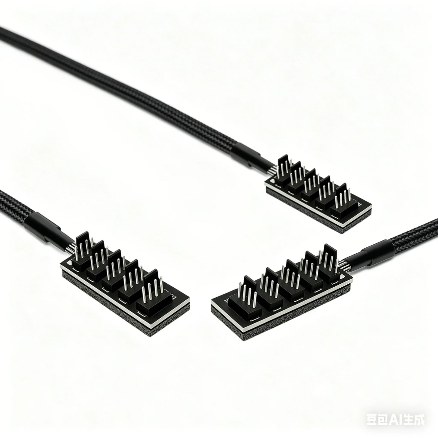 1 to 5 PWM Fan Hub PC CPU Cooling 4PIN Fan Power Cable Hub Adapter Sleeved Case Splitter for Computer Cooler Case Fans