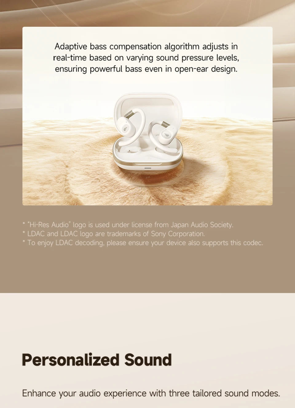 Edifier A6 Open Ear Bluetooth Earphones Ear Hook Headphones Hi-Res Wireless Audio IP55 Waterproof 40hrs Playtime LDAC Codec