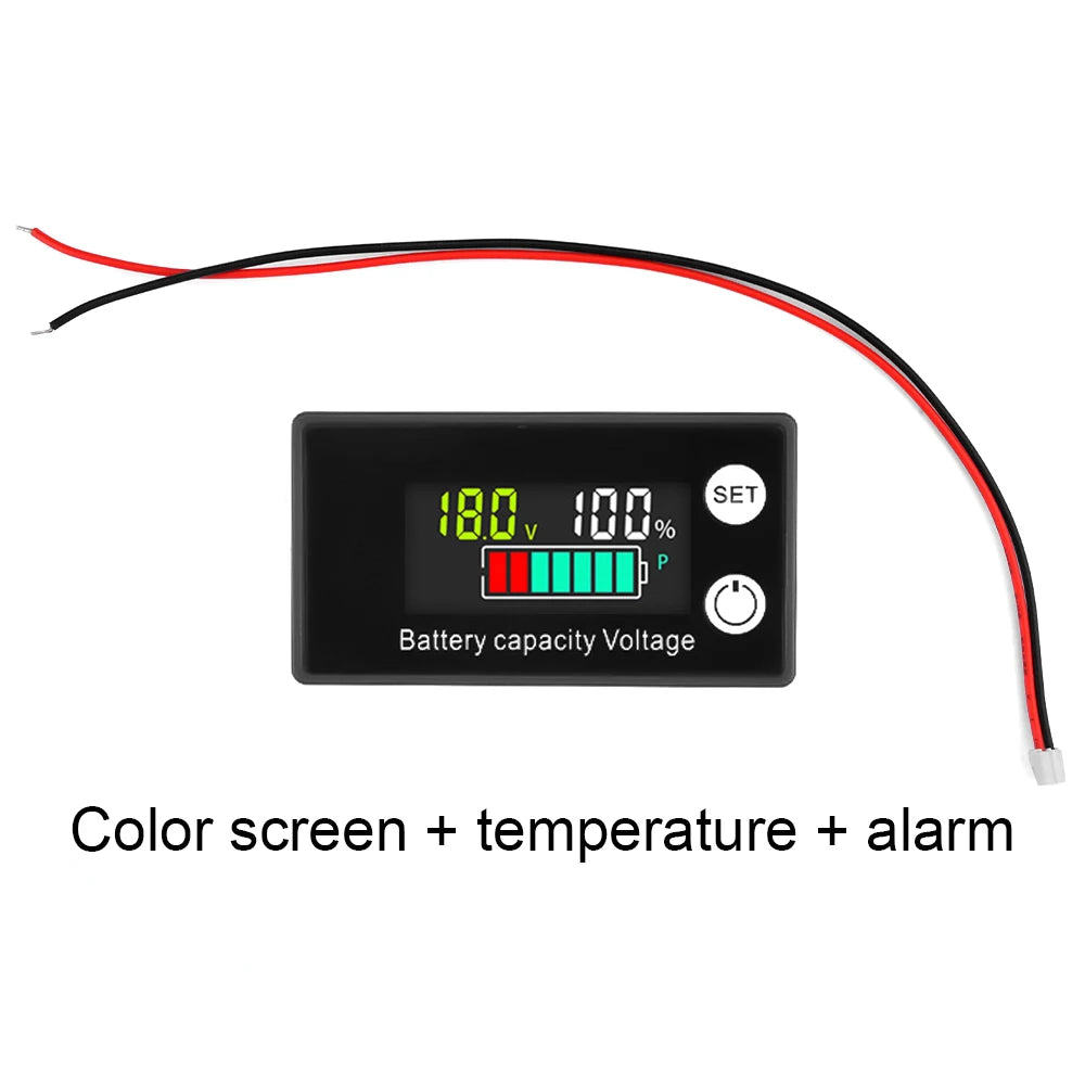 DC 8V-100V Battery Capacity Indicator Lead Acid Lithium LiFe PO4 Car Motorcycle Voltmeter Voltage Gauge 12V 24V 48V 72V