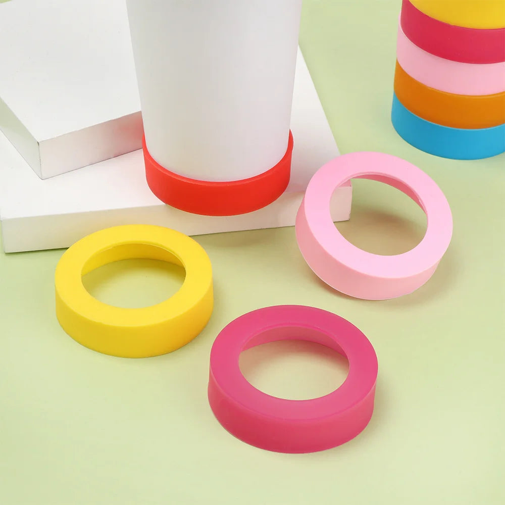 Silicone Thermos Cup Coasters Non-Slip Durable Table Mats Round Insulation Cup Mat Anti-fall Water Drink Bottle Pad Kitchen tool