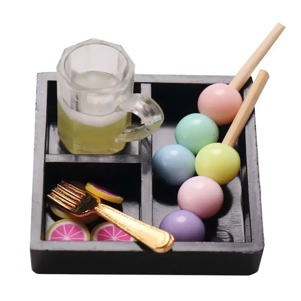 Gift Scene Model Playing House Kitchen Dollhouse Bento Miniature Snack Drink Doll Accessories Simulation Food Toy
