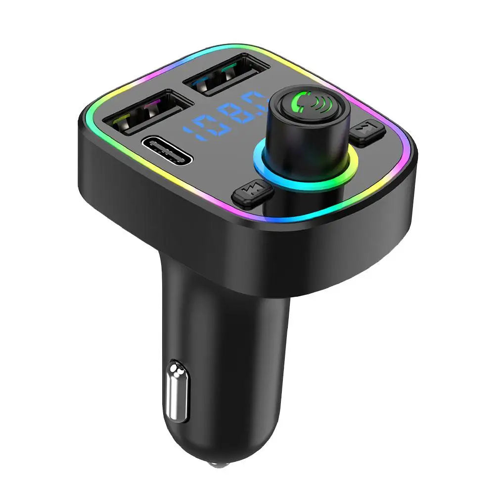 LED Bluetooth 5.0 FM Transmitter With Strong Dual Mics And Deep Bass Sound For Car 48W PD&QC3.0 Car Charger Adapter