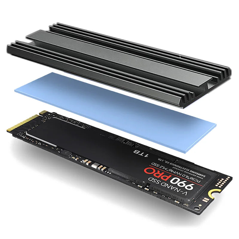 TEUCER M.2 2280 NVMe SSD Aluminum Heatsink Radiator with Thermal Pad for PS5/PC/Laptop Cooling 5mm Thickness