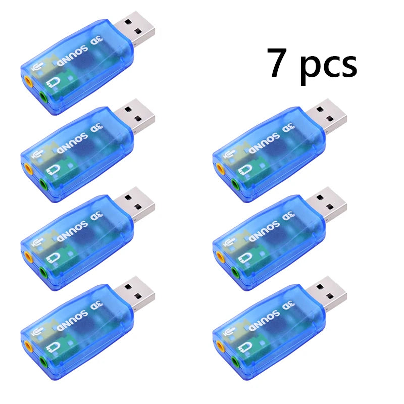 External USB Sound Card 3D Audio Headset Microphone Adapter for PC Desktop Support for Three-dimensional Sound Plug And Play