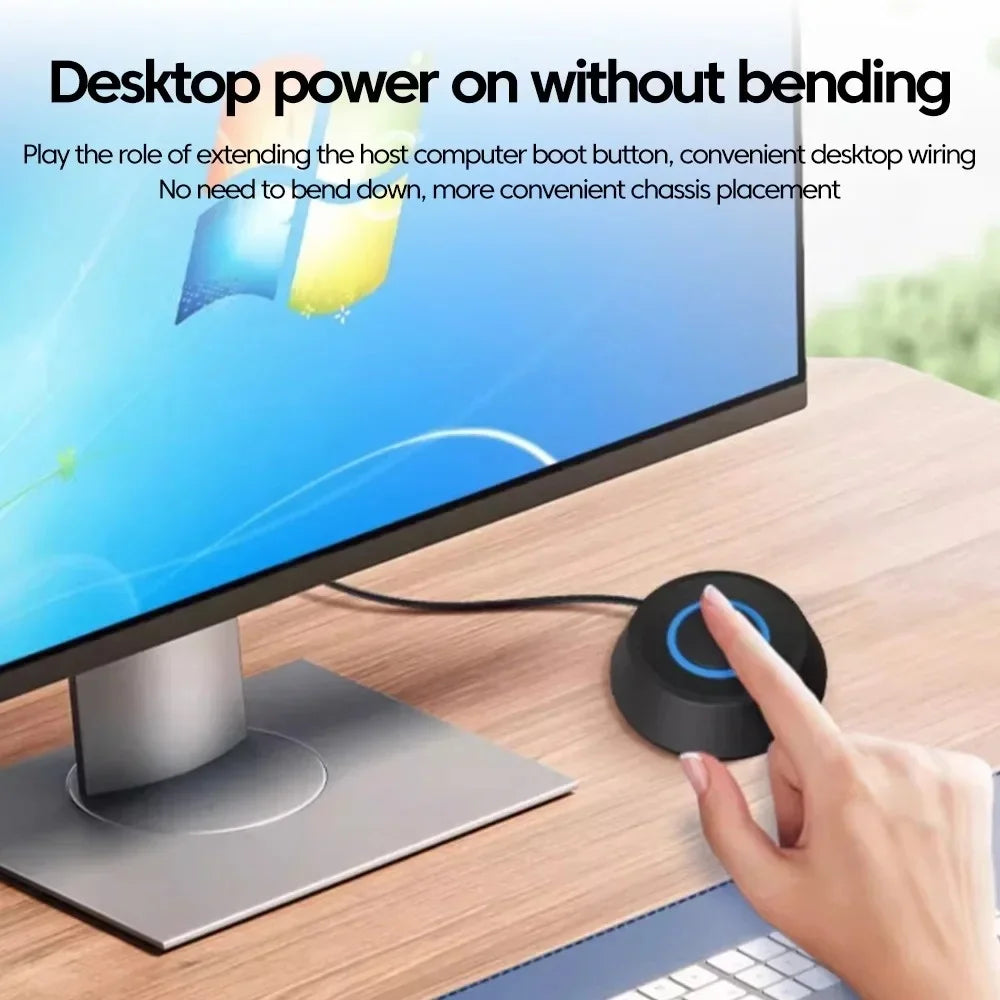 Computer External Switch Button Power Cable LED Light PC Motherboard Desktop External Start Power On/Off Button For Home Office