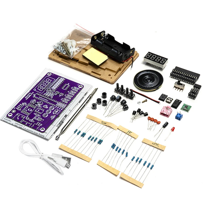 FM Radio Assembly Kit RDA5807S Circuit Board DIY Electronic Kit Dual Power Supply 87-108MHz School Teaching Training 5V / 3V