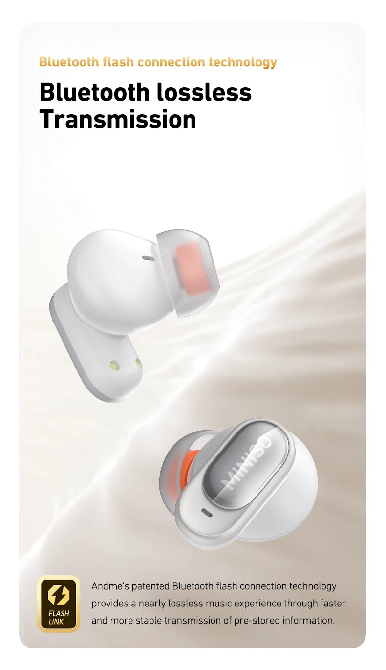MINISO MS105 Bluetooth Earphone In-Ear Earbuds Soft Earbuds Wireless Headphones Waterproof IPX5