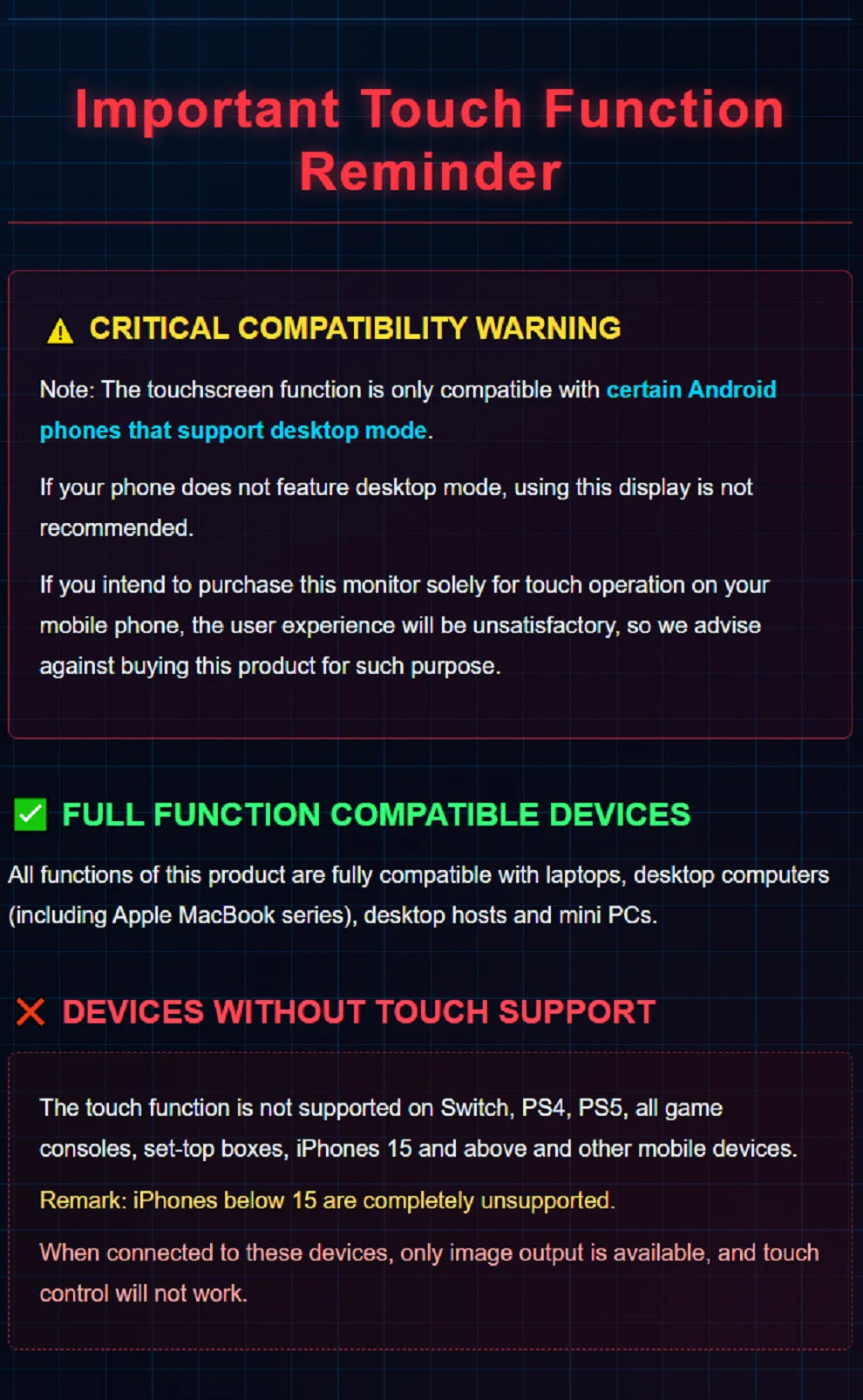 14 Inch Portable Touch Monitor Non-touch Optional 16:10 400cd/m2 Gaming Computer Expand Display For XBox PS4/5 Switch Loptop