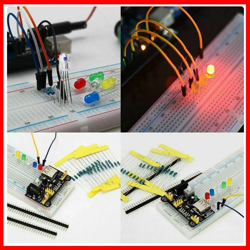 Start 830 Breadboard Kit MB-102 for UNO R3 Component Pack Beginner  Electronic Components Electrolytic Capacitor Resistor led
