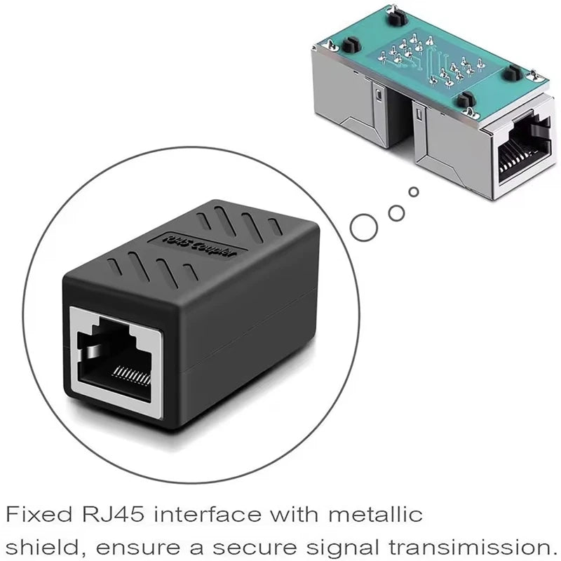 RJ45 Coupler Cat7 Cat6 Ethernet Adapter Gigabit Interface Network Extender Convertor Female to Female Connector Extension Cable