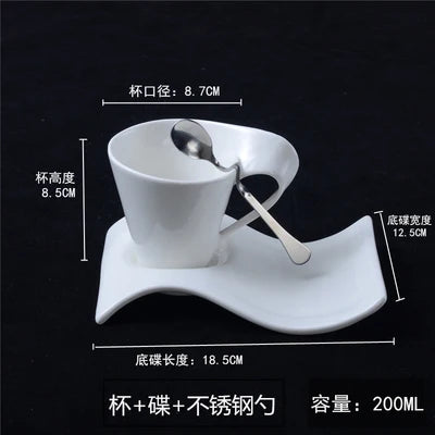 Espresso Coffee Cup European Ceramic Mug with Spoon and Cup Holder Kitchen Bar Supplies Home Living Room Drinking Utensils