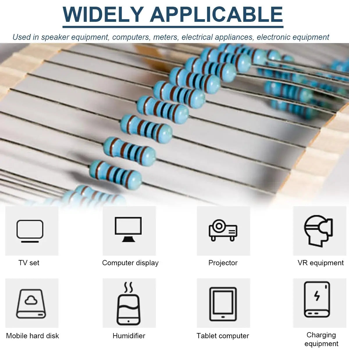600 Pcs Metal Film Resistor Kit Assorted Kit 30 Values Metal Film Resistor Resistance 1/4W 1ohm-10Mohm 1% Tolerance