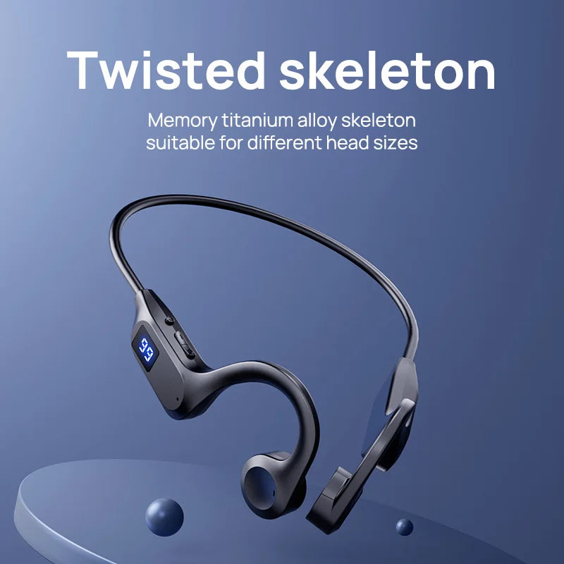 X7 Wireless Bluetooth Earphones, Sports-Style Air-Conducting LED Battery Display, Memory Card Insertion Support