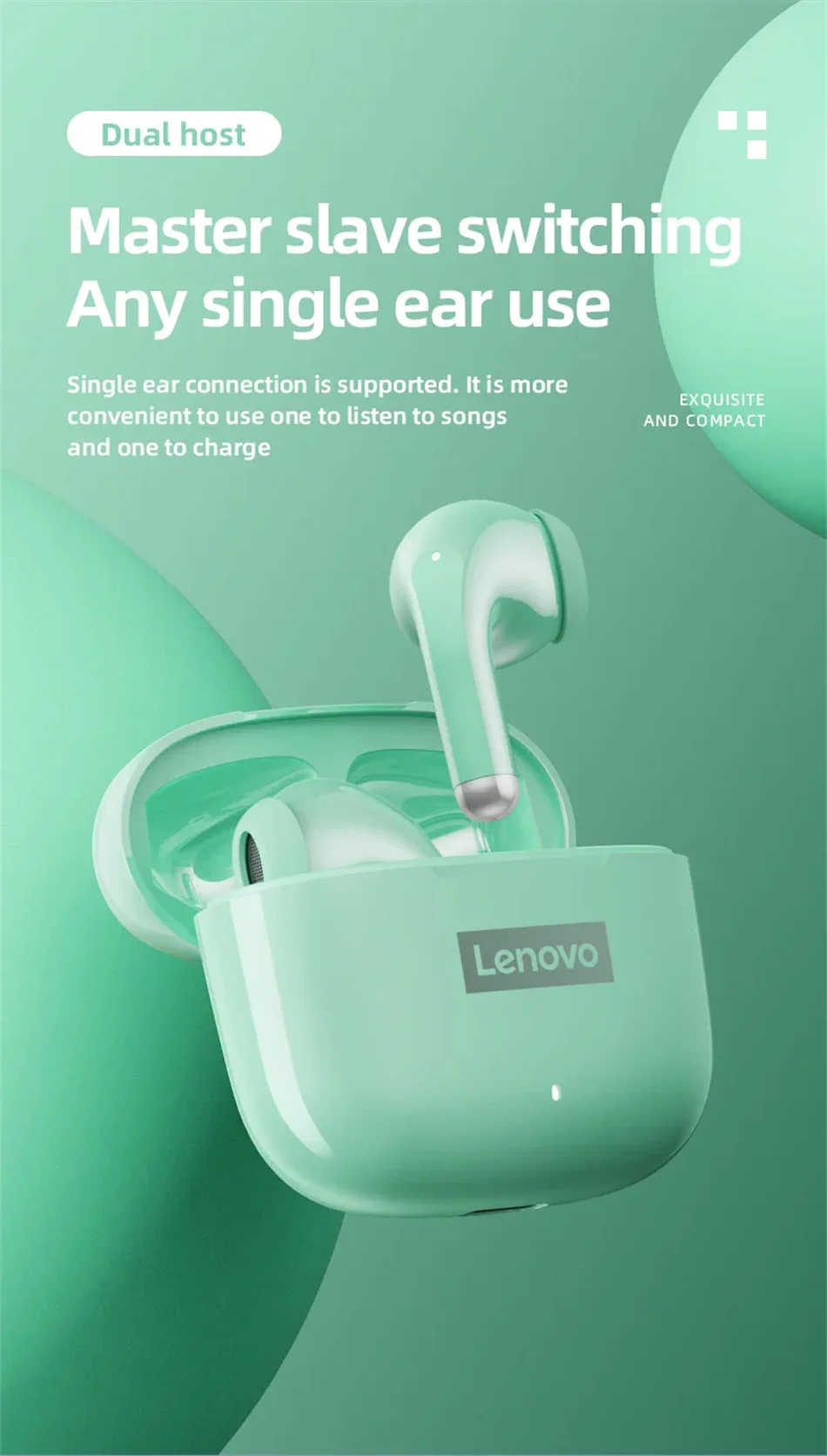 NEW Lenovo LP40 Pro TWS Bluetooth 5.3 Quick Connect Earphones  Ergonomic  Design  Headphones Powerful Transmission Speed Headset
