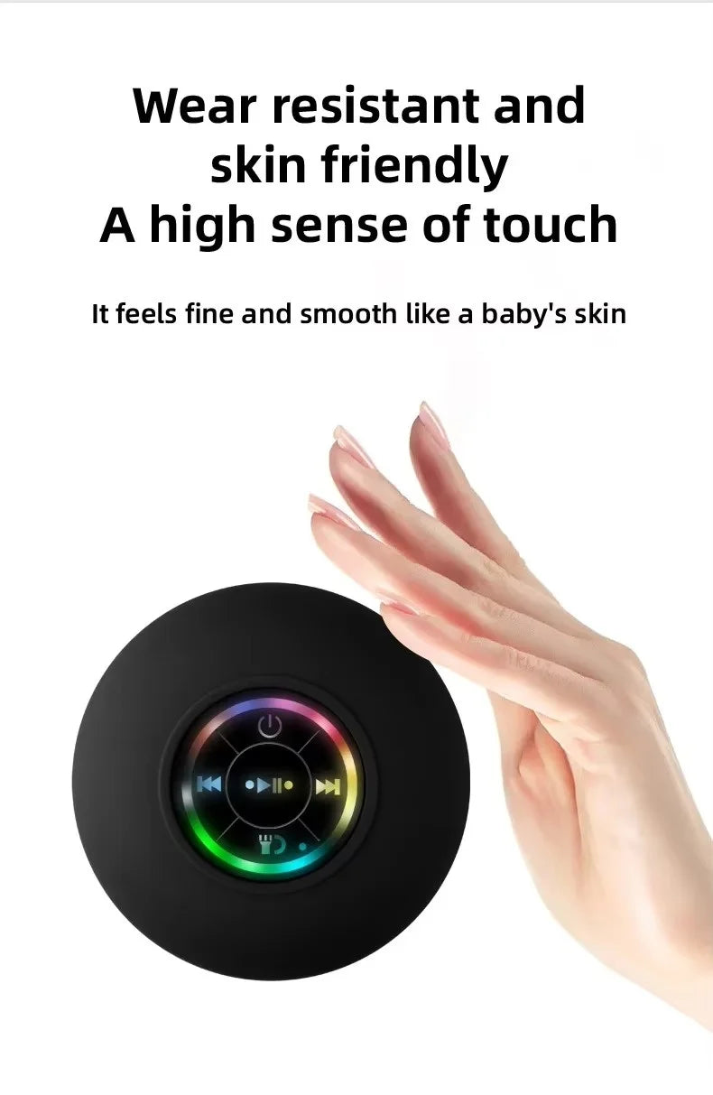 Mini Portable LED Bluetooth Speaker New Bathroom Waterproof Large Suction Cup Speaker Wireless Outdoor Sports Stereo Speaker